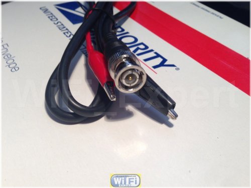BNC Male to Dual Alligator Clip Test Lead Probe Cable - 2 Feet