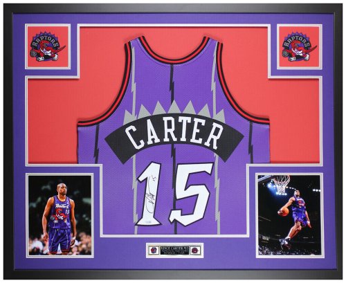 Purple Toronto Jersey Signed by Vince Carter with Fanatics COA and Frame