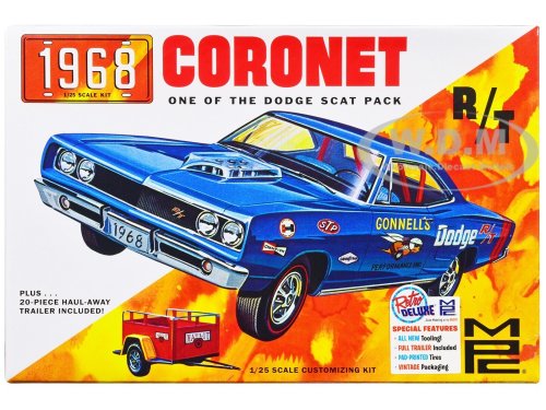 Vintage Dodge Coronet Kit with Trailer by MPC