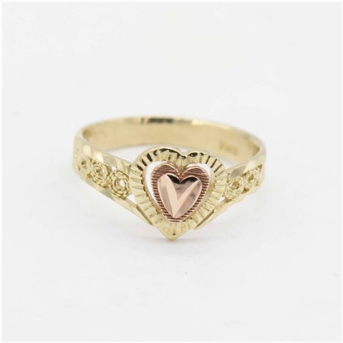 Golden Heart Frame Ring