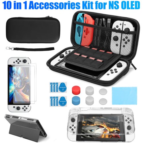 SwitchShield Bundle: Protective Case, Cover, and Glass for Nintendo Switch OLED