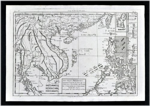 Southeast Asia Antique Map by Bonne (1780)