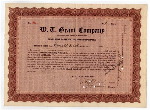 Historic Grant Company Stock