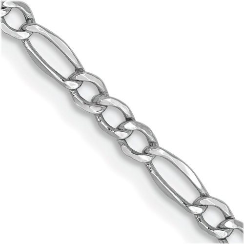 White Gold Figaro Chain Anklet