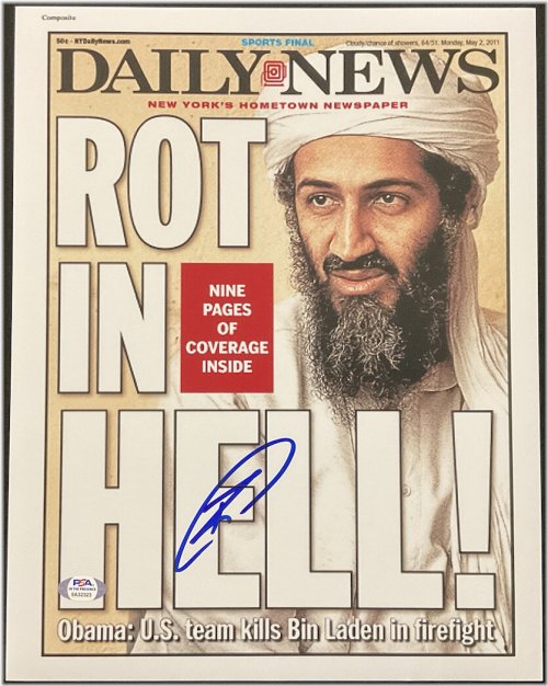 Navy SEAL Hero Autographed Daily News Cover Photo