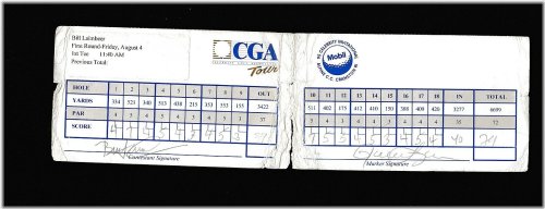 Legends' Signature Scorecard with CGA Certification and CAS COA