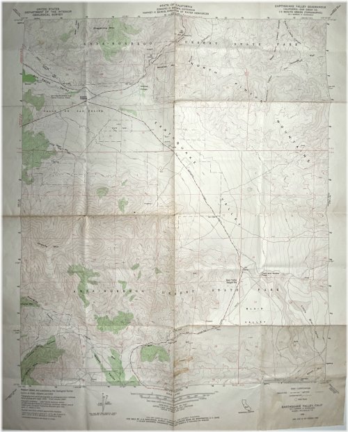 San Diego California 1959 Geological Topographic Map - Earthquake Valley