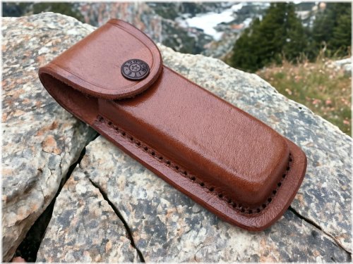 Brown Leather Folding Knife Case