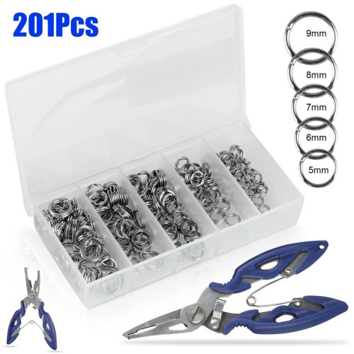 Stainless Steel Fishing Snap Set with Split Rings