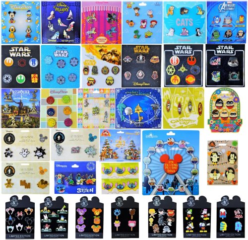 Magical Pin Collection - A Set of 25 Disney Pins on Cards