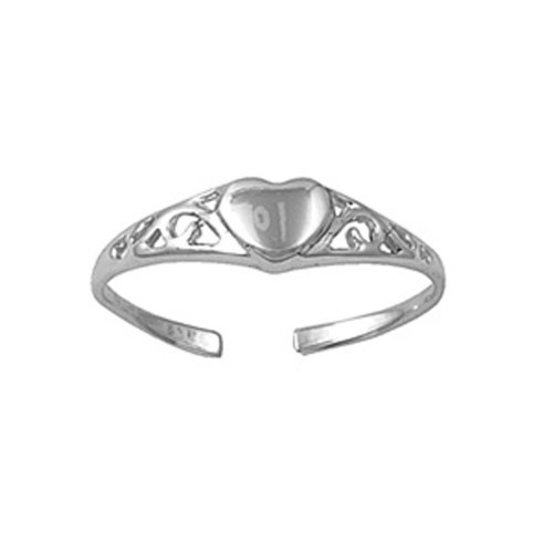 Whimsical Heart Sterling Silver Toe Ring