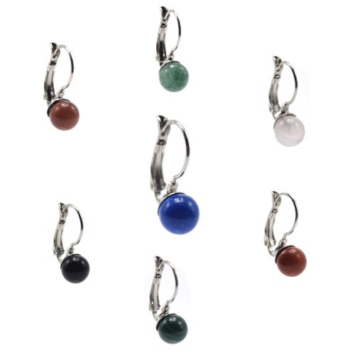 Gemstone Drop Earrings with Sterling Silver Leverbacks