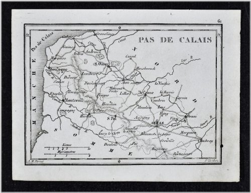 1833 Perrot Tardieu Map - Pas de Calais Region, France