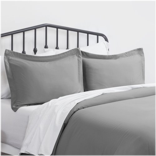 Gray Essentials Pillow Shams - Set of 2, Wrinkle-Free and Easy to Care for