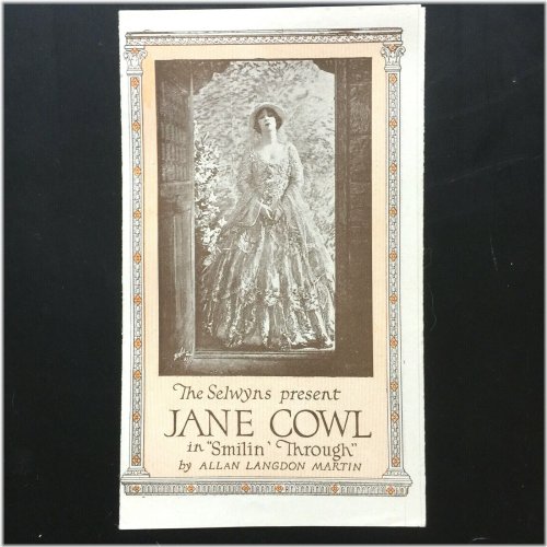 Smilin' Through: 1921 Jane Cowl Broadway Brochure