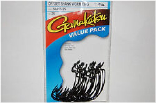 Bass Hook Value Pack - Gamakatsu 3/0 Offset EWG Shank Worm Tube Senko Hook (58413-25)