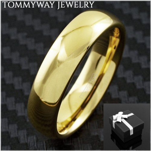 Gold-Toned Tungsten Carbide Men's Wedding Band Ring