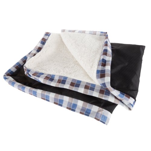 Sherpa Plaid Dog Bed Cover - Zippered and Washable
