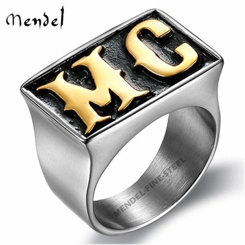 Cool Steel Motorcycle Ring for Men by MENDEL