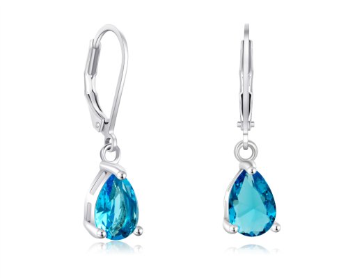 Teardrop Sparkle Earrings with CZ Stones