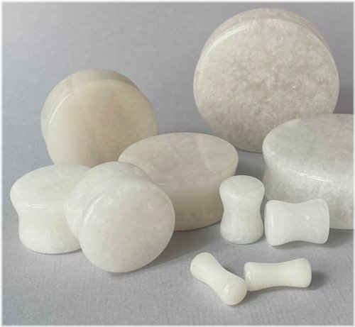 White Jade Organic Stone Plugs