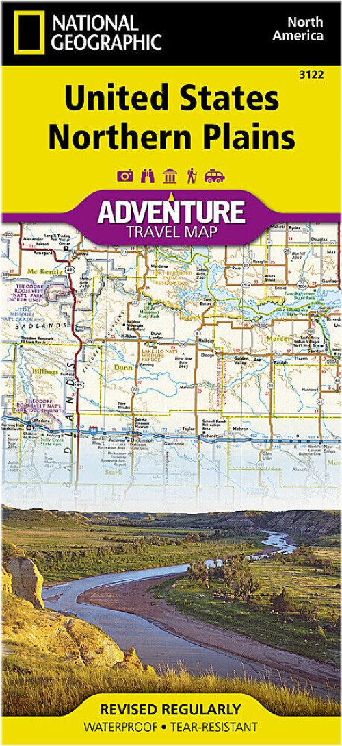 Northern Plains Travel Map by National Geographic