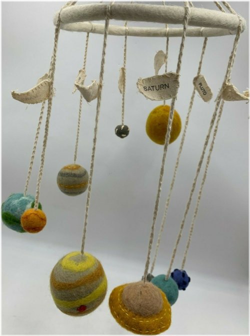 Planetary Wool Hanging Mobile
