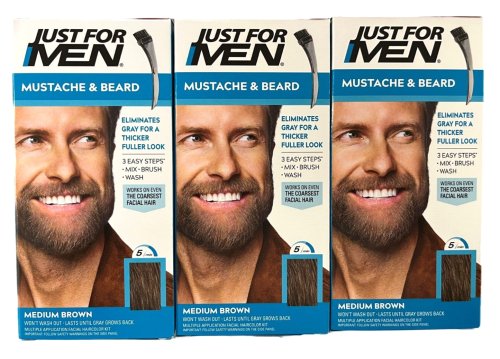 Brush-In Medium Brown Mustache & Beard Color Trio