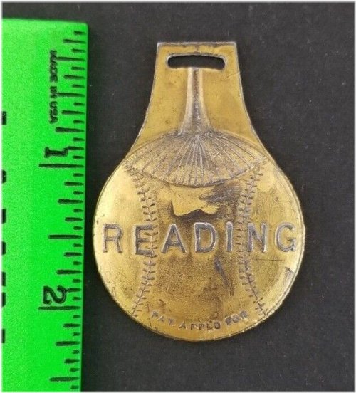 1920's Pennsylvania Reading Phillies Brass Fob Keychain