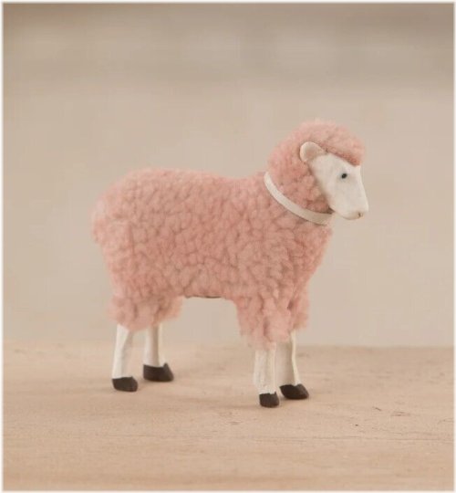 Pastel Pink Sheep Lamb Easter Figure
