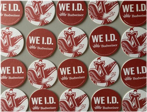 Budweiser "We I.D." Lager Coasters