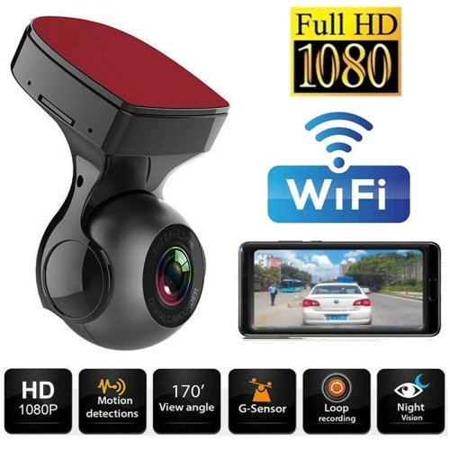 DriveView Pro Dash Cam - Full HD Car Recorder with WiFi, G-Sensor, and 170° Wide Angle Lens