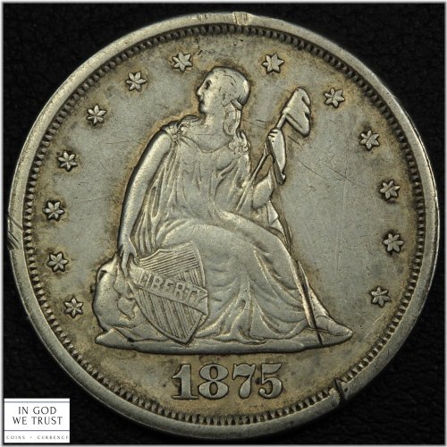Scratched & Cleaned 1875 S Silver Twenty Cent Piece