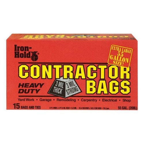 Heavy Duty Contractor Trash Bags - 55 Gallon, Pack of 60