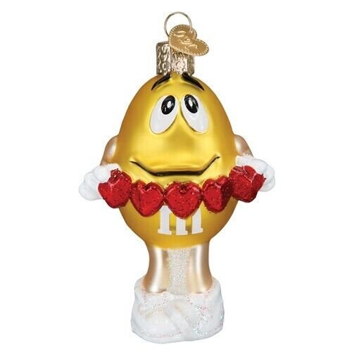 M&M'S Yellow Love You Glass Ornament