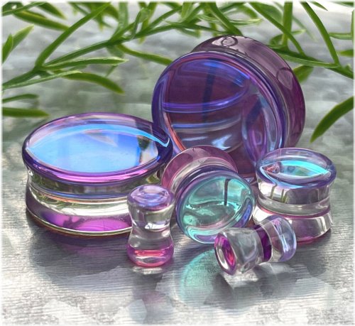 Iridescent Mermaid Glass Plugs