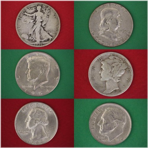 Silver Mixed Junk Coins Set with Half Dollar