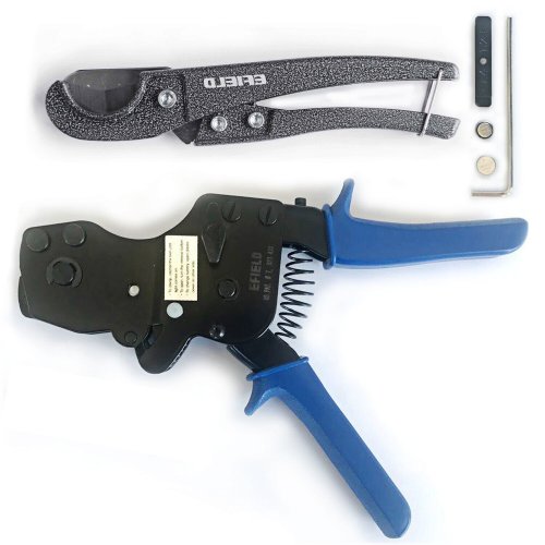 Ratchet Cinch Clamp Crimp Tool with Pipe Cutter