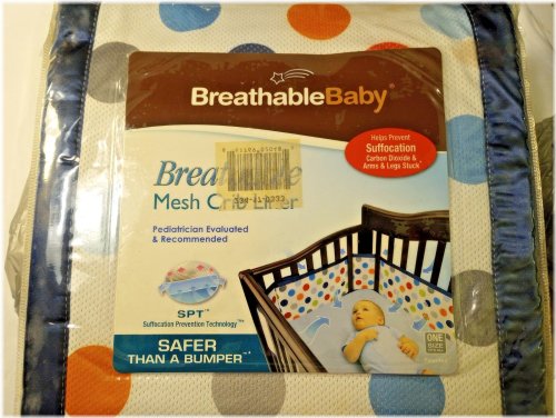 Polka Dot Breathable Crib Liner