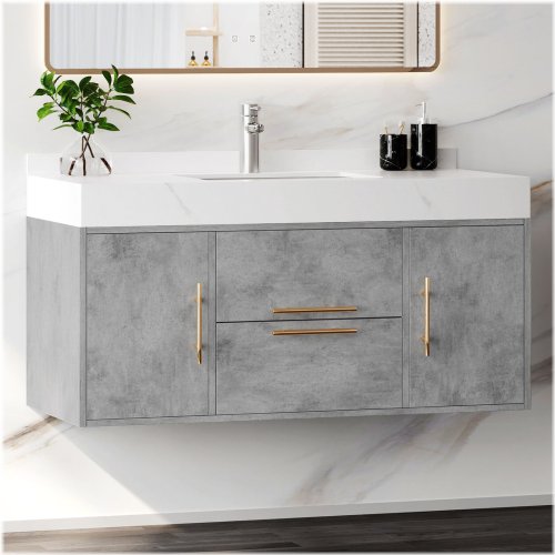 Sintered Stone Floating Vanity Cabinet