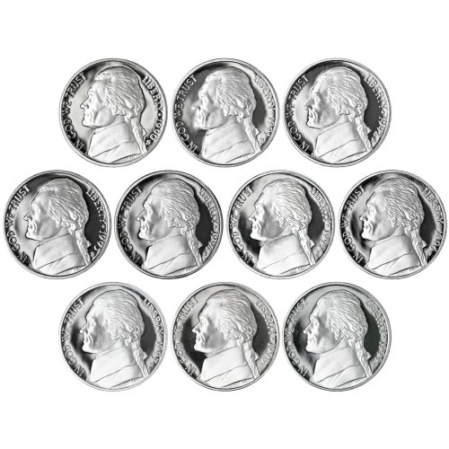 Jefferson Nickel Gem DCam Proof Decade Set