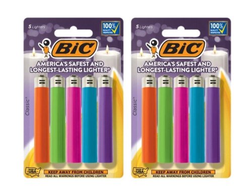 Assorted Color BIC Lighter Pack (10-Pack)