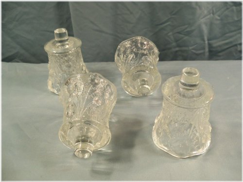 Floral Pegged Glass Candle Holders Set