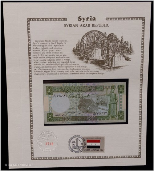 Syria 1982 Five Pounds Flag Series FDI First Day Issue UN 25c Stamp