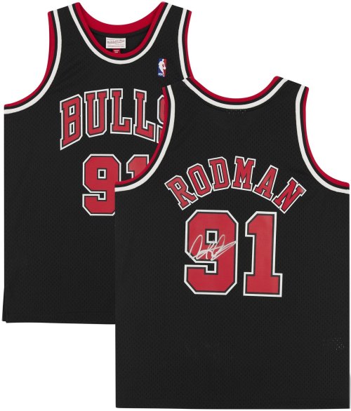 Dennis Rodman Bulls 1997-98 Black Signed Jersey