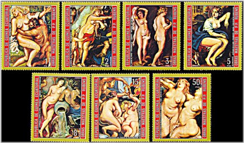 Equatorial Guinea Rubens Nude Paintings Stamp Set