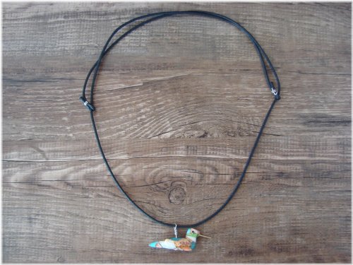 Bronze Turquoise Hummingbird Fetish Necklace