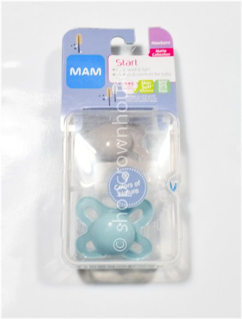 Teal & Grey Newborn Pacifier from MAM's Matte Collection