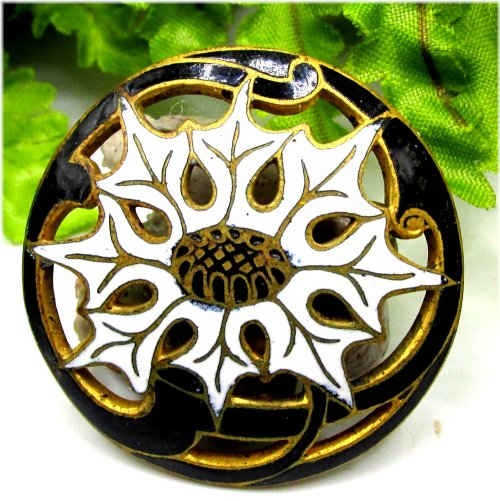 Enamel Thistle Button
