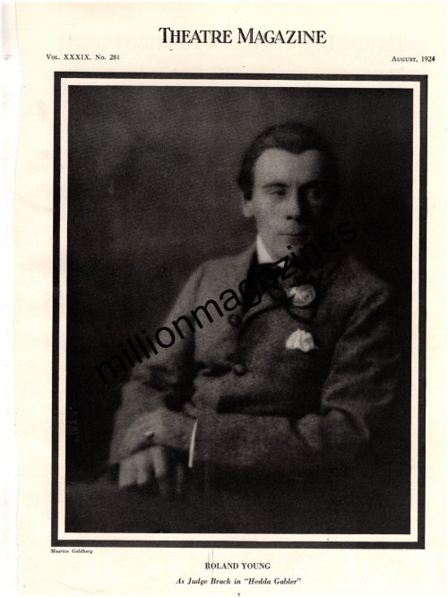 Theatre Treasure: 1924 Roland Young in Hedda Gabler Original Print
